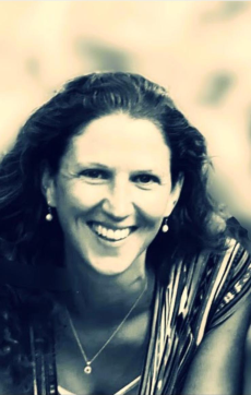 black and white photo of Juliet Fisher