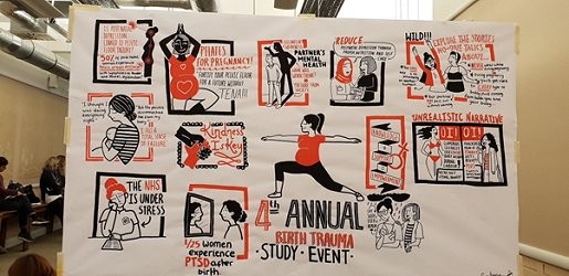 Photo of information board for Birth Trauma Event