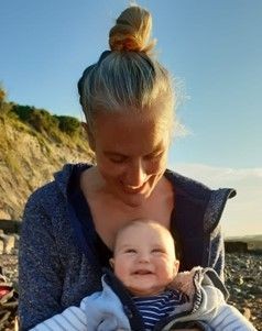 Heather Spain holding baby