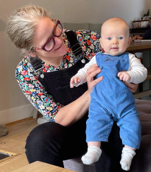 Salli Ward and  baby granddaughter