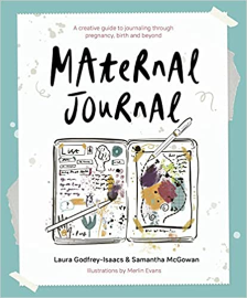 Maternal Journal book cover showing illustration of a journal