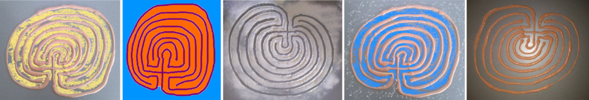 Series of 5 labyrinths