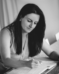 Black and white picture of Gemma McKenzie