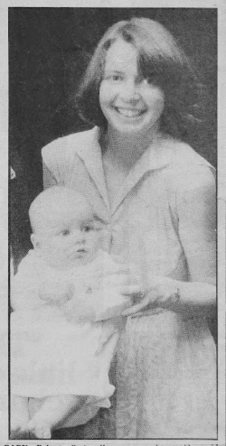Image of Elizabeth Cockerell holding her baby